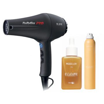 Babyliss PRO Föhn SL Ionic + Elleure Modeler Haarlak 300ml + Olie 50ml