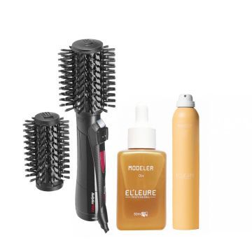 Babyliss PRO Roterende warme luchtborstel + Elleure Modeler Haarlak 300ml + Olie 50ml