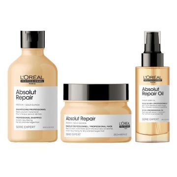 L'Oréal Serie Expert Absolut Repair Gold Shampoo 300ml + Mask 250ml + Oil 90ml
