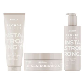 Indola Blonde Expert InstaStrong Shampoo 250ml + Treatment 200ml + Leave-in Cream 145ml