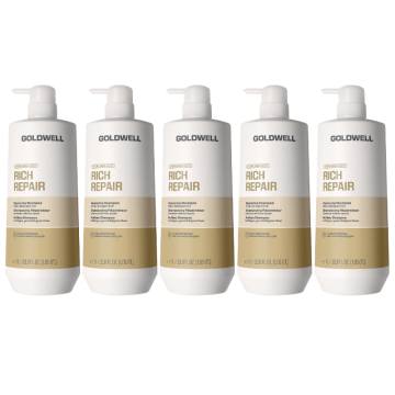 5x Goldwell Dualsenses Rich Repair Restoring Shampoo 1000ml