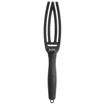 Olivia Garden Fingerbrush Care Iconic Boar&Nylon Zwart Small