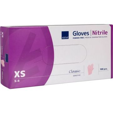 Abena Nitril-Handschoenen Poedervrij Roze XS-100st