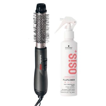 Babyliss PRO Warme luchtborstel Ceramic 32mm + Schwarzkopf OSiS+ Flatliner 200ml