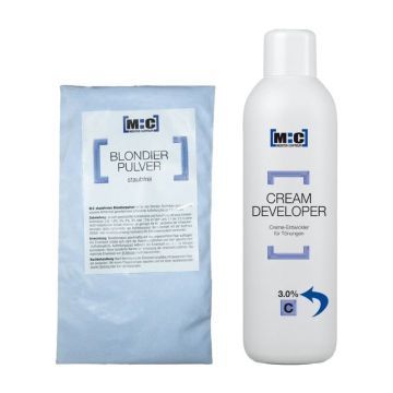M:C Blondeerpoeder in zak blauw 500gr + Ontwikkelaar 3.0% 1000ml