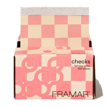 Framar Beige & Pink Checks Pop Up Foil 5x11