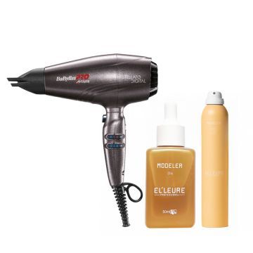 Babyliss PRO 4Artists Rapido Evolution Föhn + Elleure Modeler Haarlak 300ml + Olie 50ml