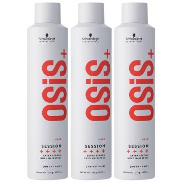 3x Schwarzkopf Professional OSiS+ Session Hold Haarspray 500ml