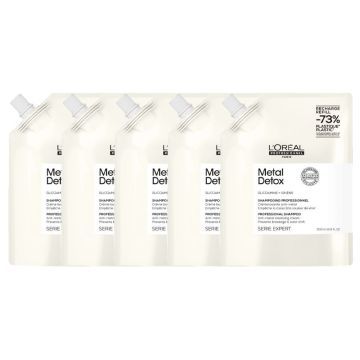 5x L'Oréal Metal Detox Shampoo Refill 500ml
