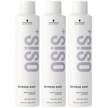3x Schwarzkopf Professional OSiS+ Refresh Dust Bodifying Dry Shampoo 300ml