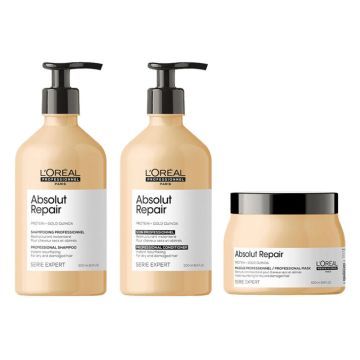 L'Oréal Serie Expert Absolut Repair Gold Shampoo 500ml + Conditioner 500ml + Mask 500ml