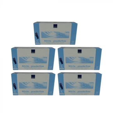 15x Abena Nitril-Handschoenen poedervrij Maat M blauw 100st