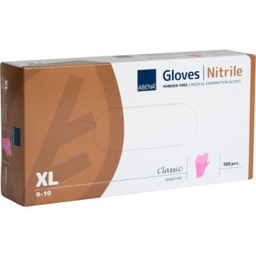 Abena Nitril-Handschoenen Poedervrij Roze XL-100st