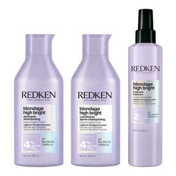 Redken Blondage High Bright Shampoo 300ml + Conditioner 300ml + Treatment 250ml