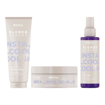 Indola Blonde Expert InstaCool Shampoo 250ml + Treatment 200ml + Spray 150ml