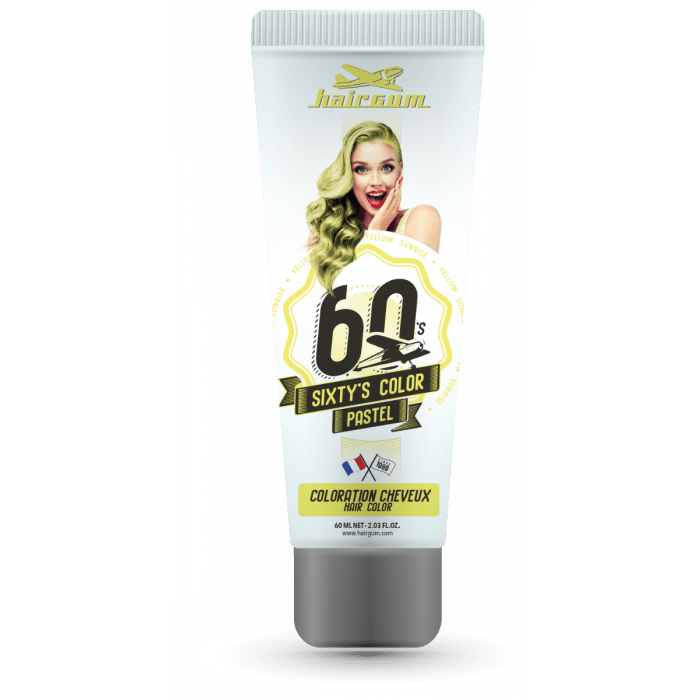 Hairgum Sixty's Color Pastel Yellow Sunrise 60ml main product photo