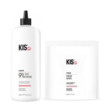 KIS SnowWhite Blondeerpoeder 500gr + OxyCream 9% 1000ml 