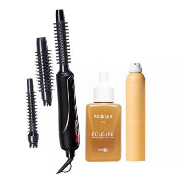 Babyliss PRO Warme luchtborstel Trio Airstyler + Elleure Modeler Haarlak 300ml + Olie 50ml